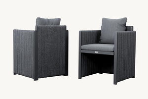Modern Outdoor Aluminum Patio Dining Chair with Olefin Cushions