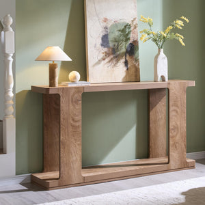 63-Inch Modern Console Table with 2-Tier Storage