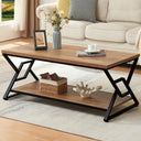 47-Inch 2-Tier Rectangle Coffee Table with Open Shelves