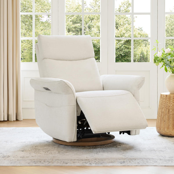 Power Recliner Swivel Glider Nursery Chair with Adjustable Headrest & Lumbar Support