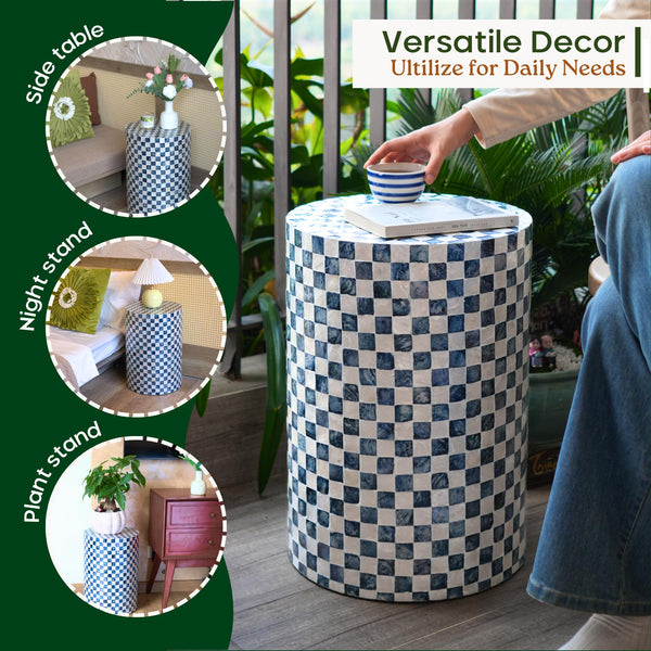 Capiz Shell Drum Side Table & Garden Stool