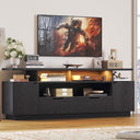 TV Stand for 85 Inch TVs with Power Outlet & LED Lights