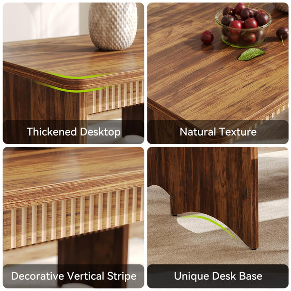 Farmhouse Dining Table Set with 2 Benches – Seats 4 to 6