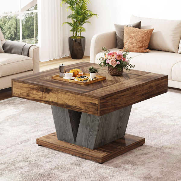 Square Coffee Table for Living Room – 31.5" Modern Cocktail Accent Table