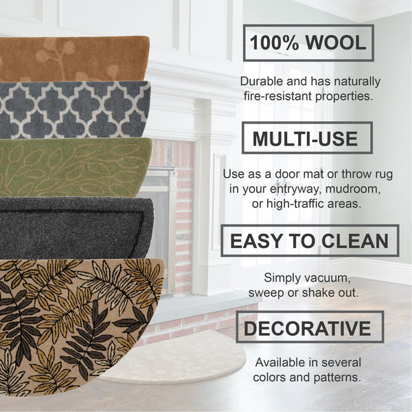 Wool Hearth Rug – Semicircular Fireplace Rug