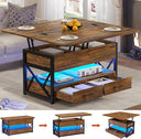 Lift Top Coffee Table with Storage & LED Light