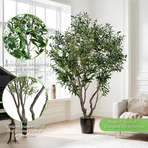 Artificial Olive Tree with Natural Trunk & Lifelike Olives