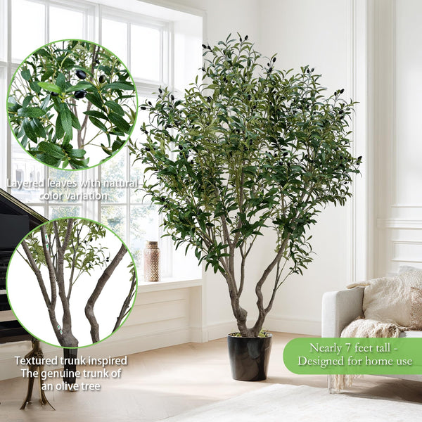 Artificial Olive Tree with Natural Trunk & Lifelike Olives