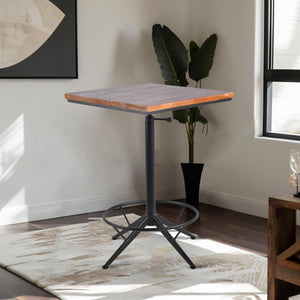 Height-Adjustable Square Bar Table – Black