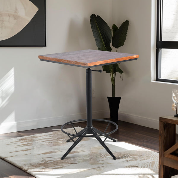 Height-Adjustable Square Bar Table – Black