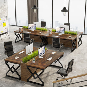 63-Inch Large Executive Office Desk with Metal Frame