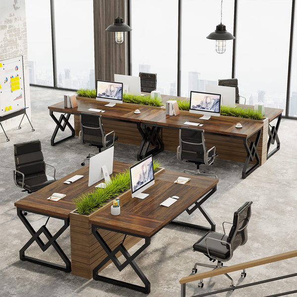 63-Inch Large Executive Office Desk with Metal Frame