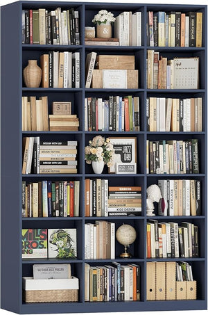 86" Tall 21-Cube Bookshelf – 7-Tier Open Storage Bookcase