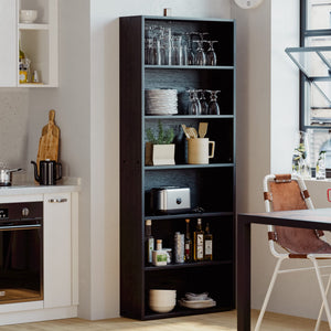 6-Tier Bookcase with Display Storage Shelves, 70" Tall