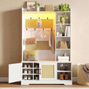 Hall Tree with Bench, Shoe Storage & LED Light