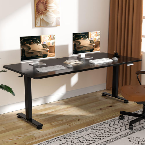 63 Inch Electric Standing Desk with Wood Desktop
