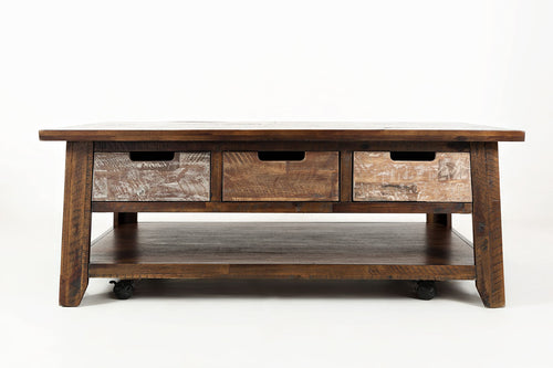 Painted Canyon Castored Rectangle Cocktail Table