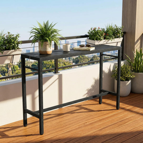 Outdoor Metal Bar Table – High Top Counter Table for Patio, Balcony & Deck