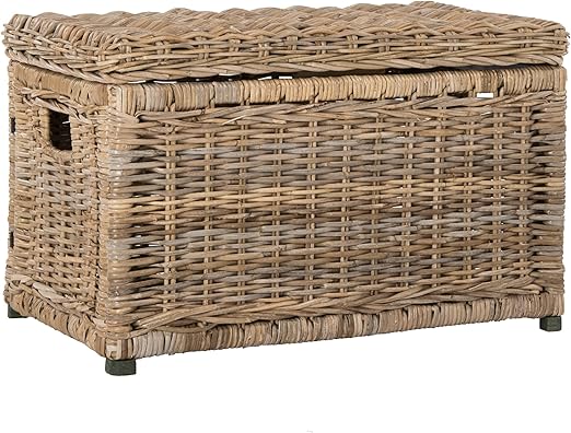 Wicker Storage Trunk with Removable Lid