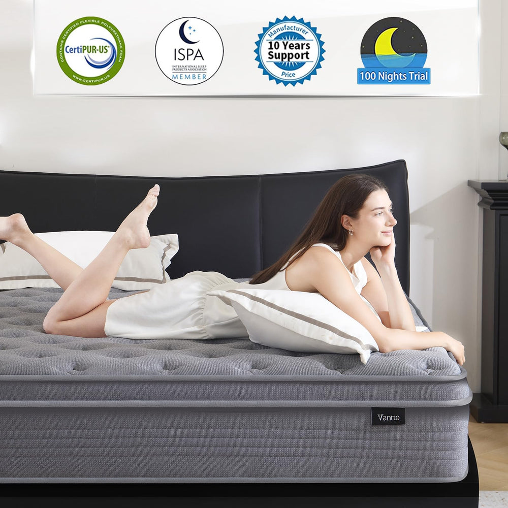 Full Size Hybrid Mattress 12 Inch with Pocket Springs & Gel Memory Foam