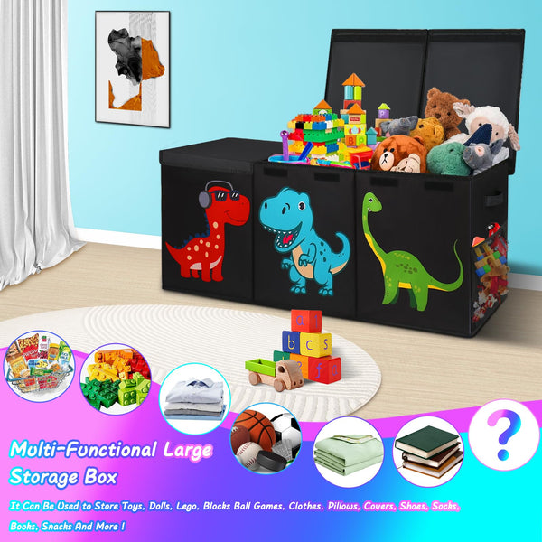 Extra Large Collapsible Toy Box with Lid & Storage Organizer