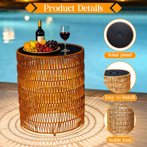 Bohemian Solar Outdoor Side Tables Set of 3
