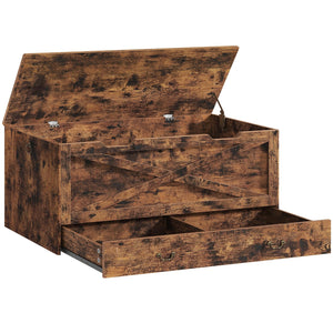 Storage Bench with Drawer, Lift Top & Pull Handles