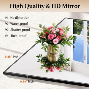 42 Inch Square Wall Mirror with Metal Frame