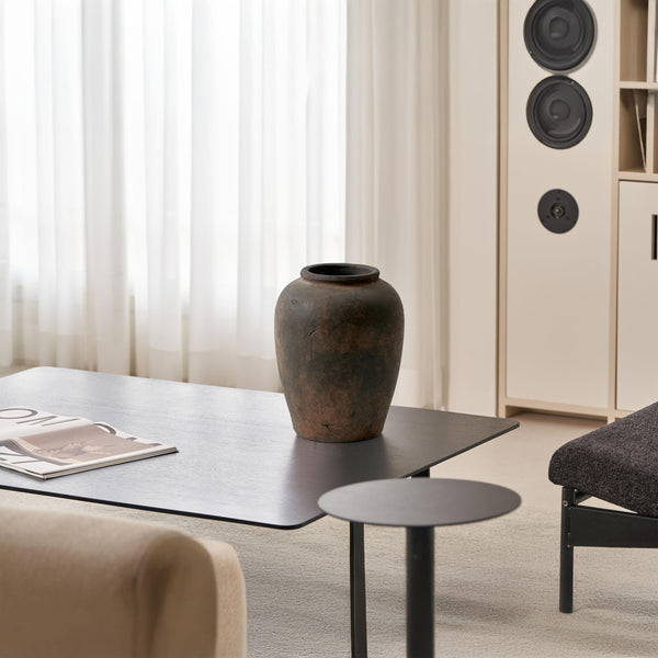 Brown Ceramic Oval Vase – Farmhouse & Zen Décor