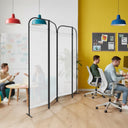 4-Panel Freestanding Room Divider with 3D Fabric Panels