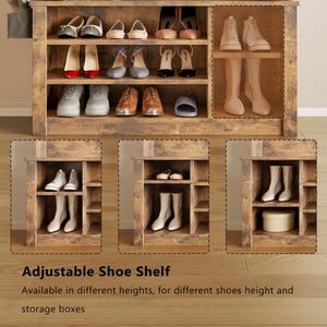 Entryway Hall Tree with Bench & Storage