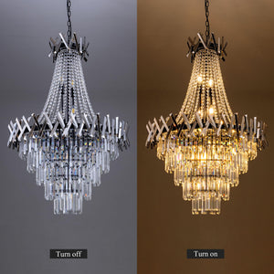 Black Crystal Chandelier – French Empire Style, 31 Inch