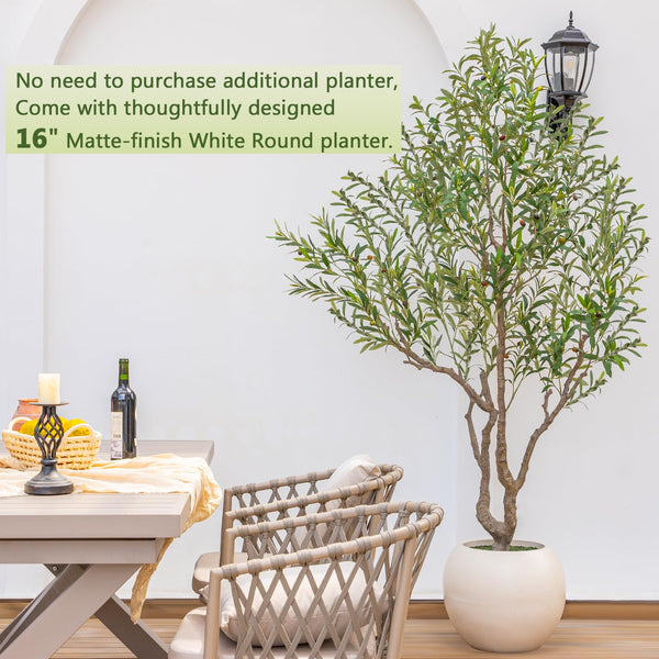 Artificial Olive Tree Indoor – 7ft & 8ft Tall Faux Plant with Planter