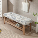 Upholstered Storage Bench with Shoe Shelf