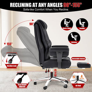 Big and Tall Reclining Office Chair with Footrest