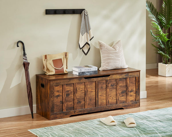 Extra Large Storage Chest Bench with Safety Hinges – 51.2" x 15.7" x 19.1"