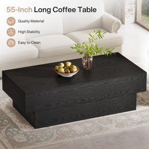 55-Inch Rectangle Wood Coffee Table