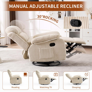 360° Rocking Recliner Chair with Footrest