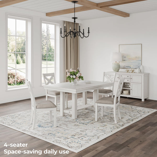 Extendable Farmhouse Dining Table with Removable Leaves – Seats 8