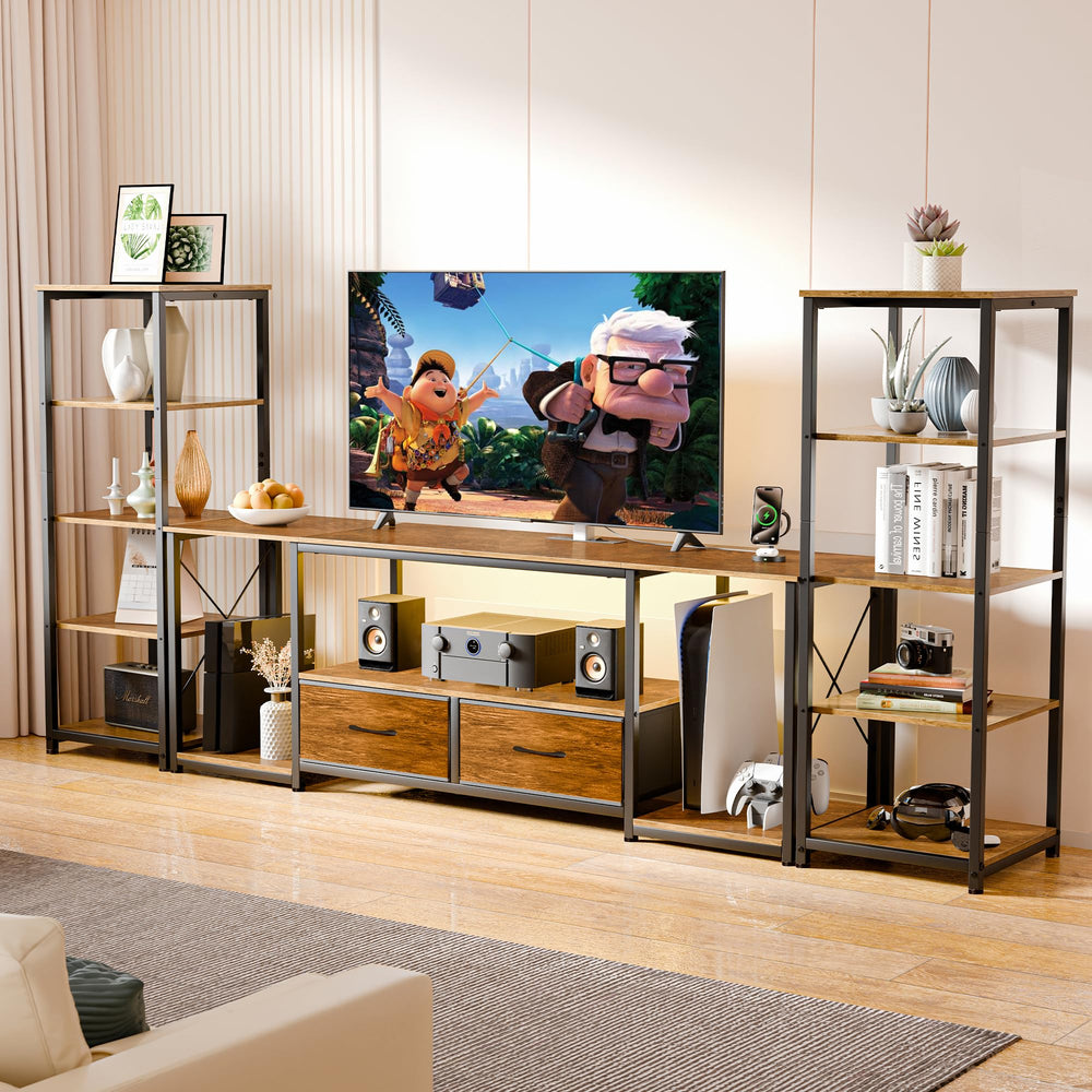TV Stand with LED Lights & Power Outlets for 65-Inch TVs