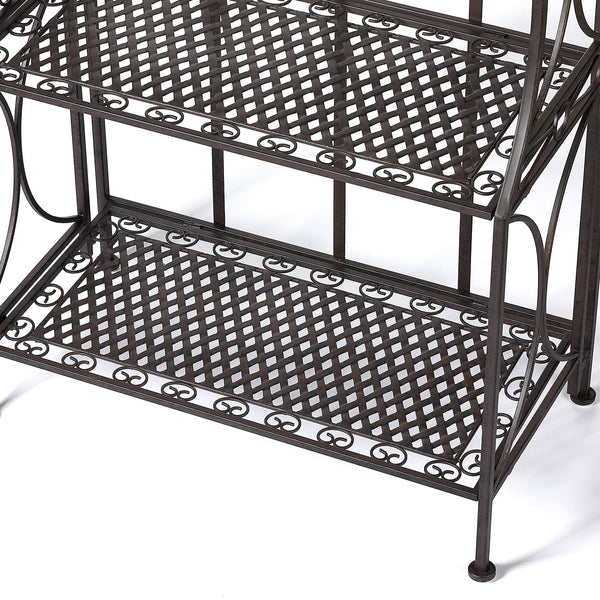 3-Tier Metal Baker's Rack with Microwave Stand & Storage Shelves