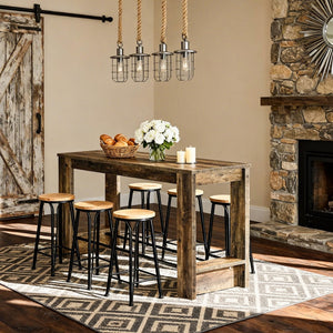 63-Inch Farmhouse Counter Height Dining Table