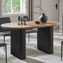 63" Fluted Oval Dining Table for 4–6 | Mid-Century Modern | Engineered Wood