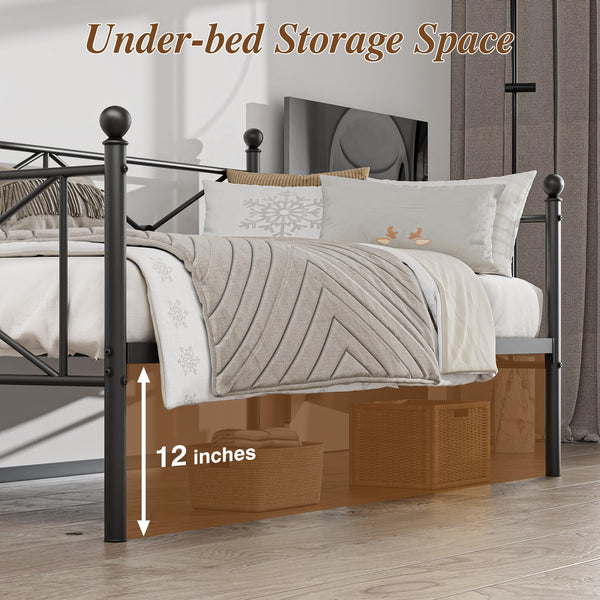 Twin Size Daybed Frame with Headboard