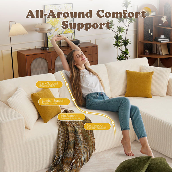 109" L-Shaped Modular Sectional Sofa