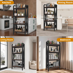 4-Tier Adjustable Baker's Rack with Metal Frame