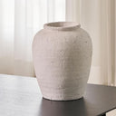 White Ceramic Oval Vase – Zen Minimalist Farmhouse Decor