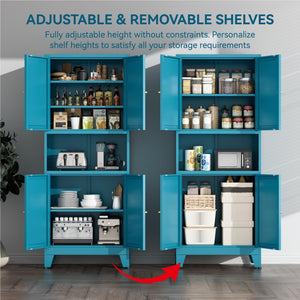 69" Metal Pantry Cabinet with Adjustable Shelves