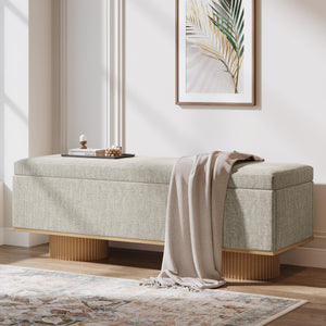 Storage Bench with Padded Seat & Flip-Up Storage