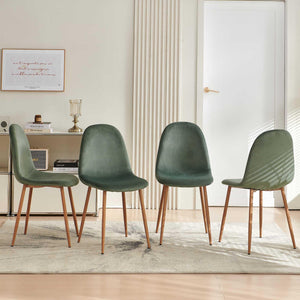 Velvet Dining Chairs Set of 4 with Metal Legs